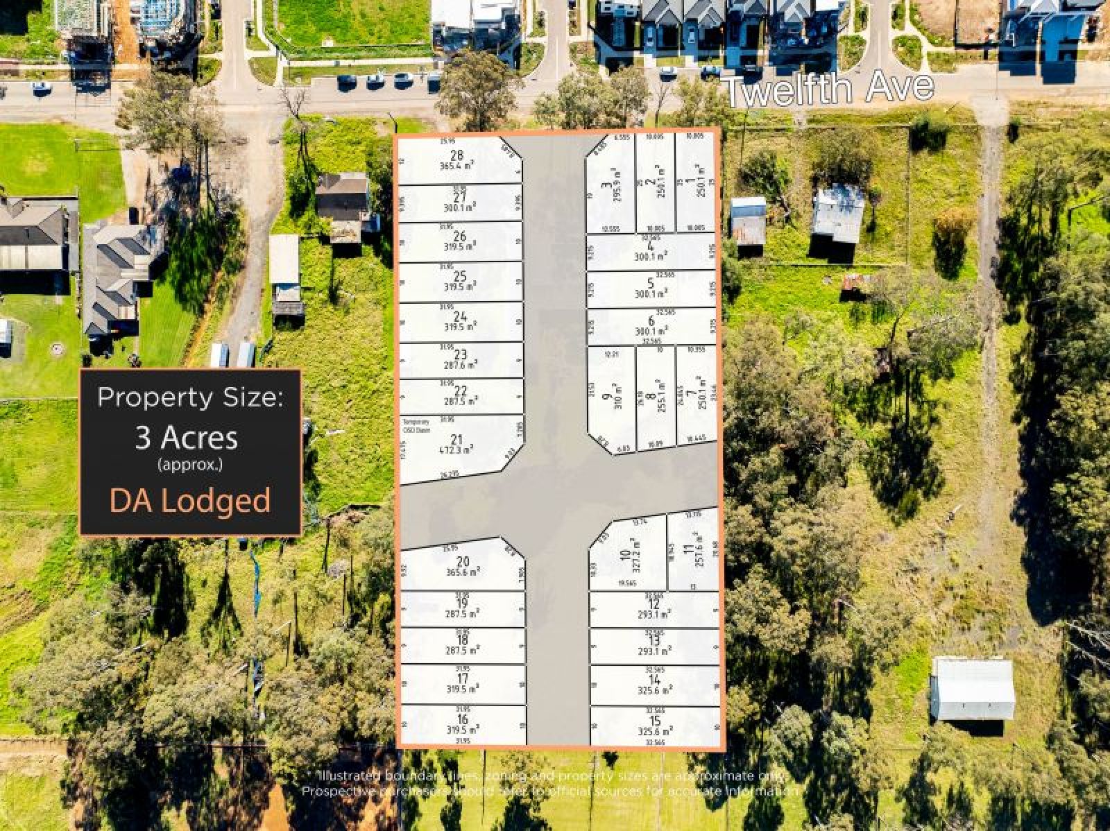 DA lodged for 28 Lots - 3 Acres Zoned R2 Residential